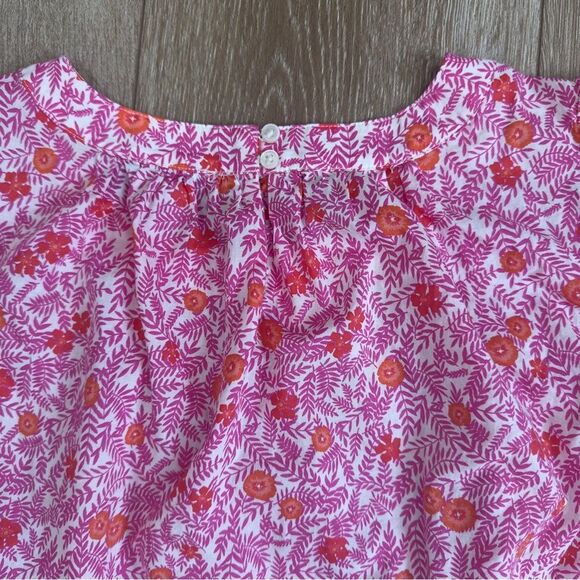 J. Crew Size XS Floral Printed Puff Sleeve Pintuck Top Style AZ099 - Picture 10 of 15